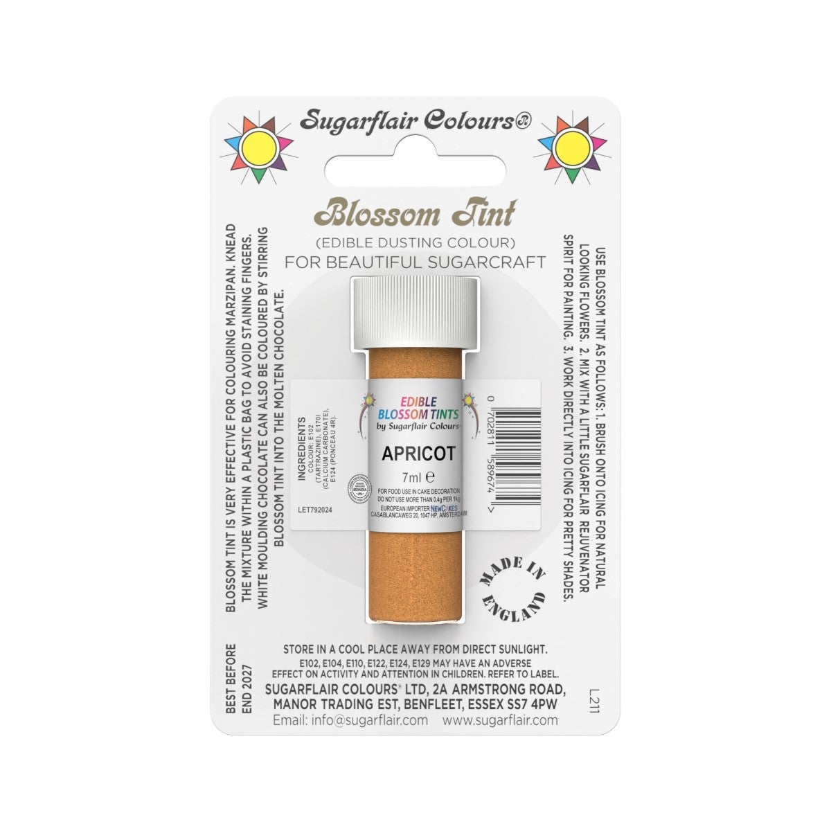 Sugarflair Dusting Colour APRICOT, 7ml