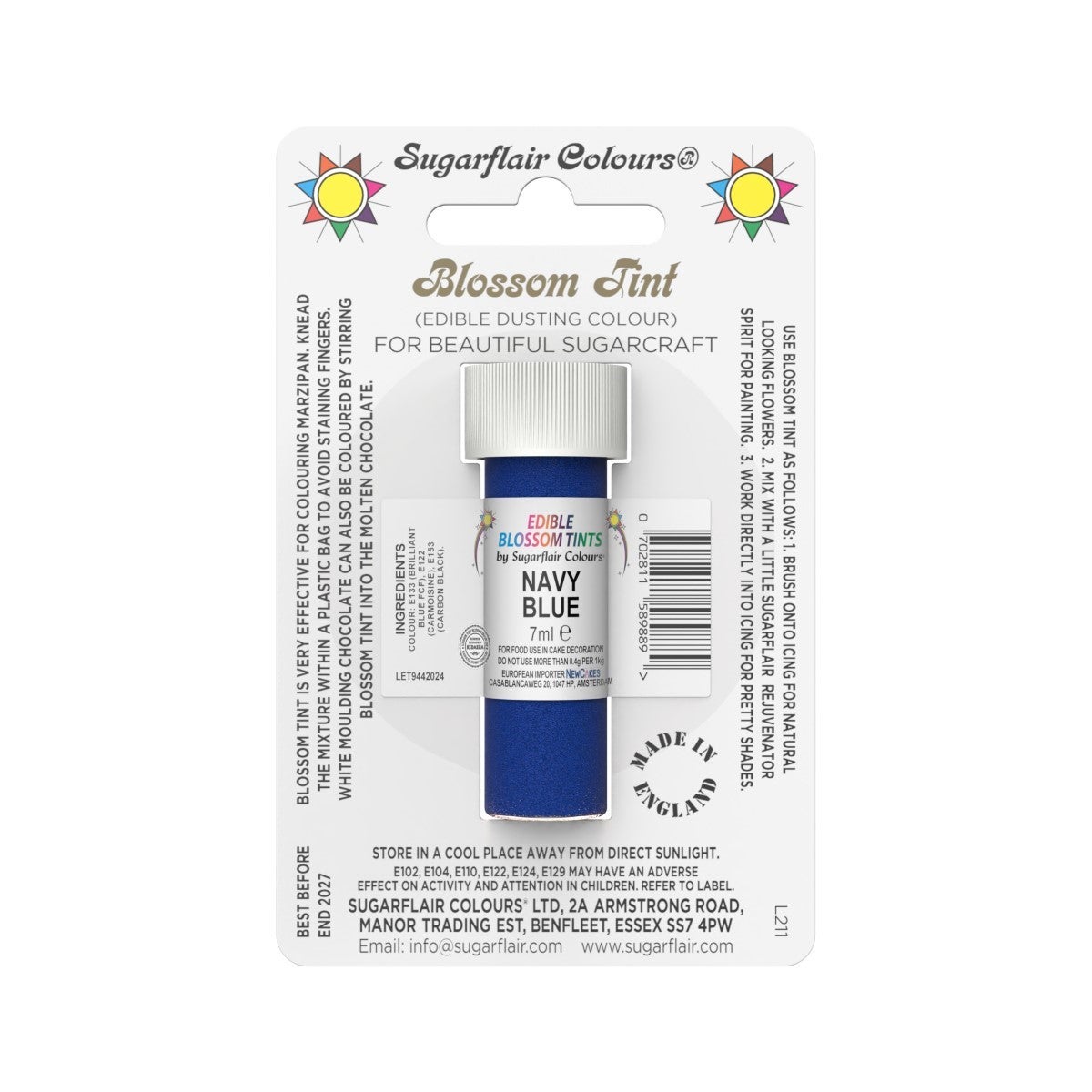 Sugarflair Eetbare Kleurpoeder Marineblauw 7ml