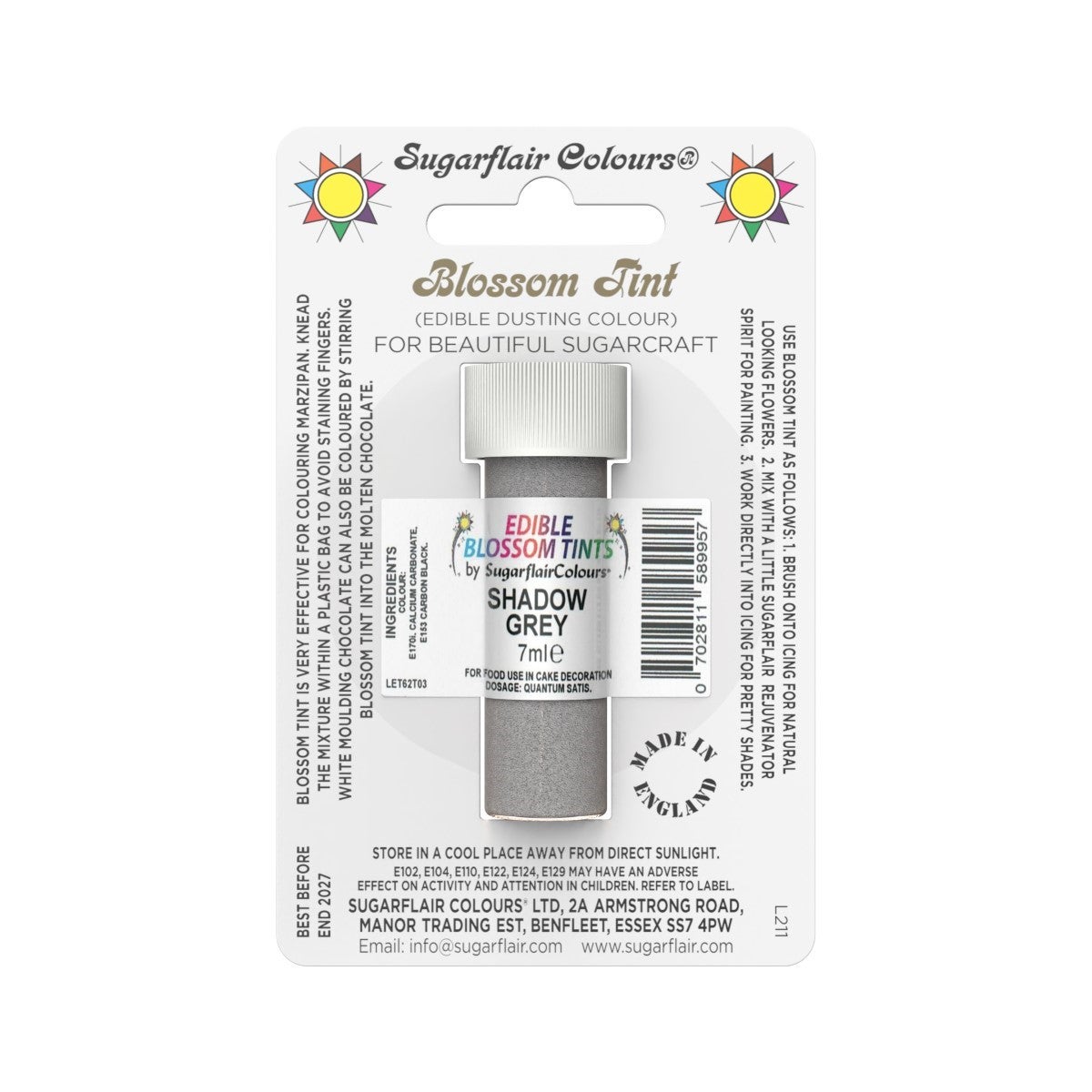Sugarflair Dusting Colour SHADOW GREY, 7ml