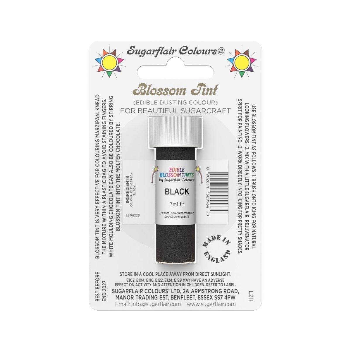 Sugarflair Dusting Colour BLACK, 7ml