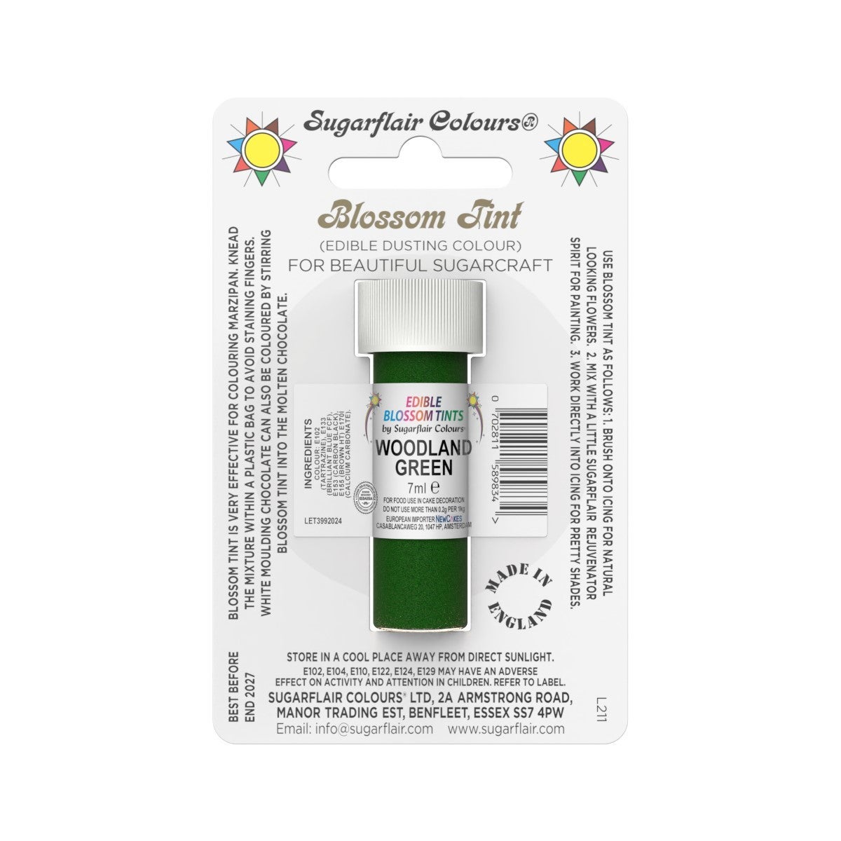 Sugarflair stuifverf WOODLAND GREEN, 7ml