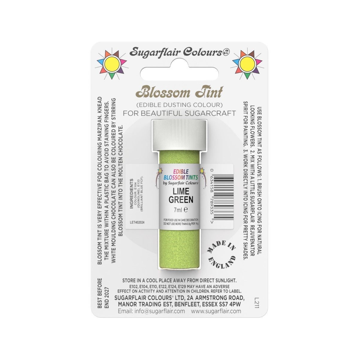 Sugarflair Dusting Colour LIME GREEN, 7ml