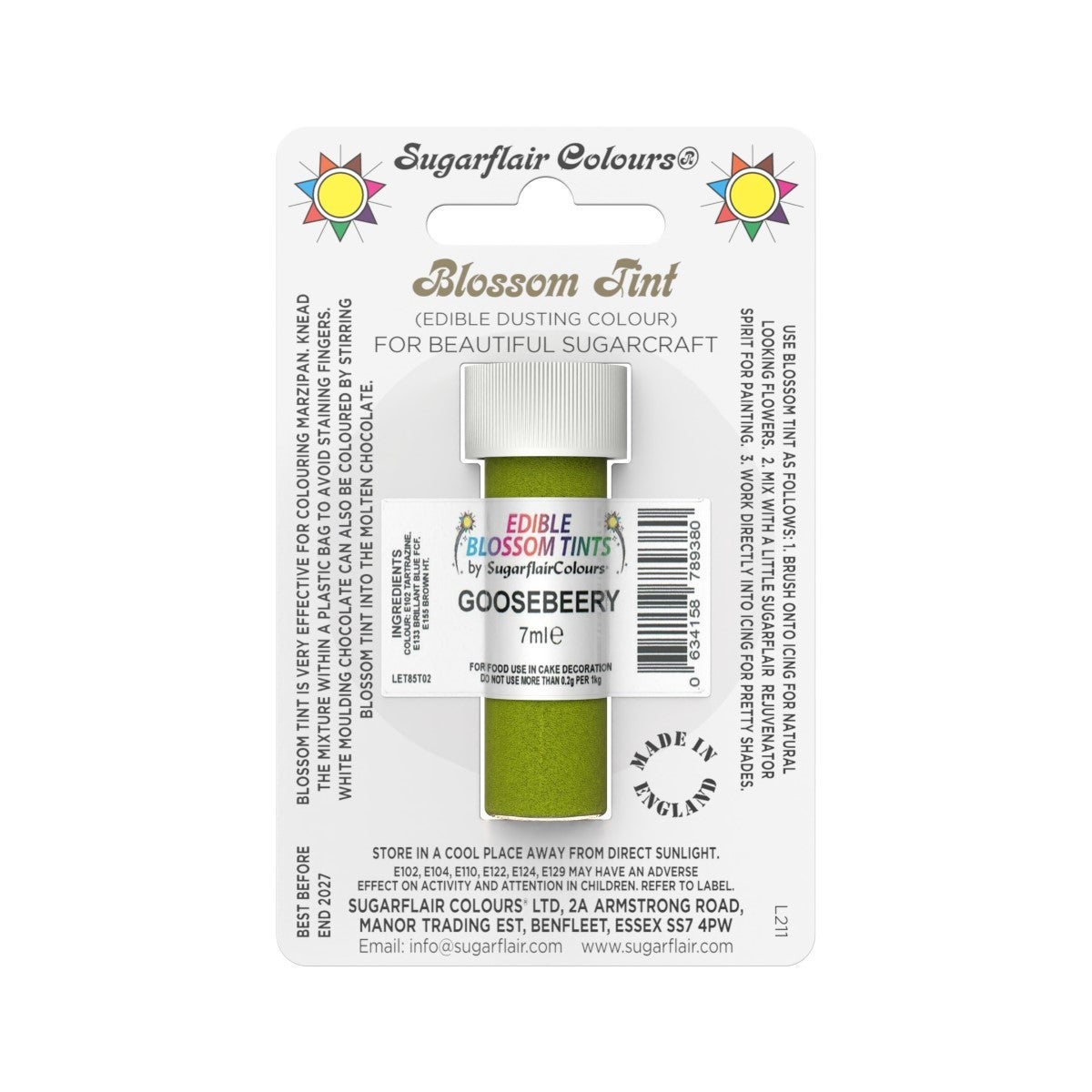 Sugarflair Dusting Colour GOOSEBERRY, 7ml