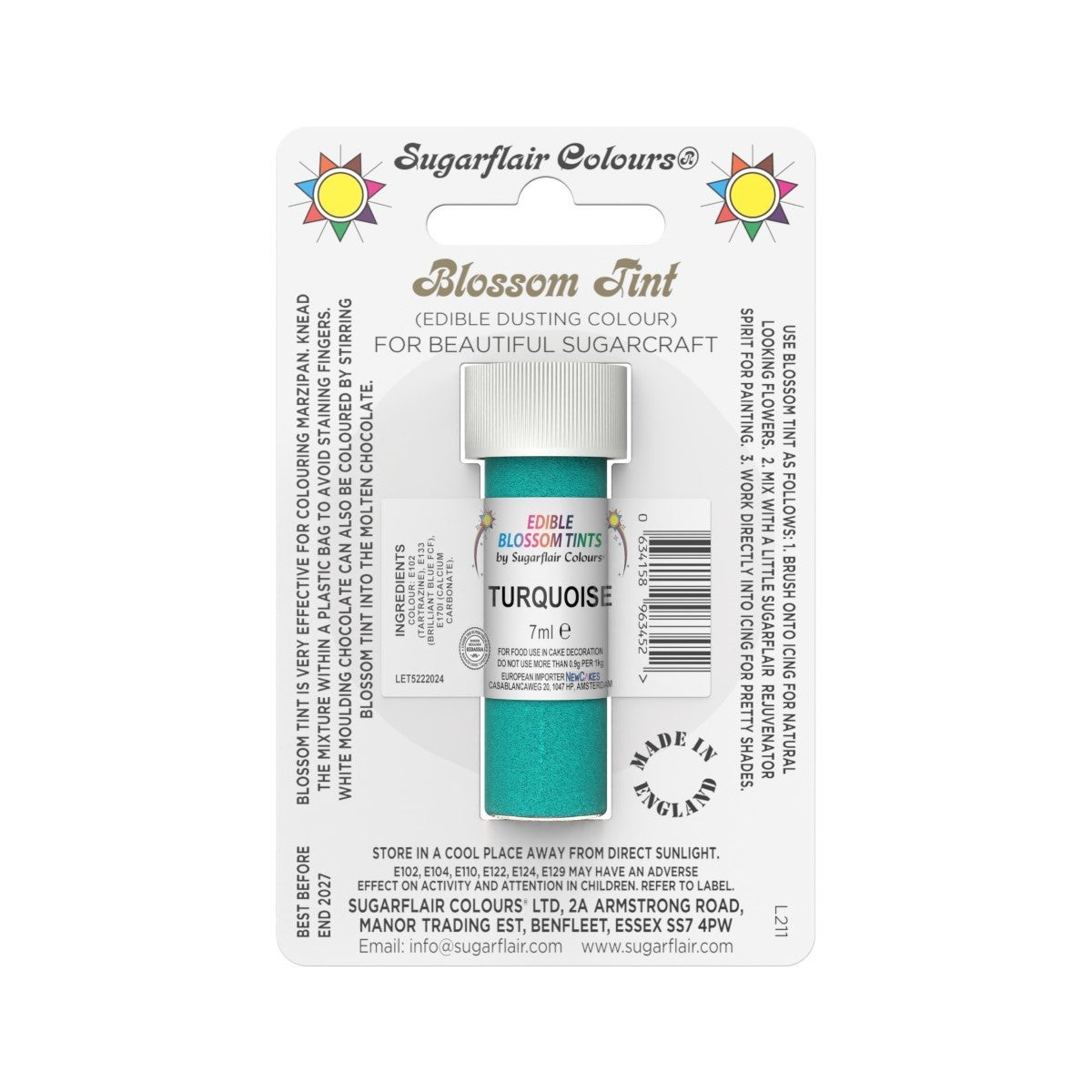 Sugarflair Dusting Colour Turquoise 7ml