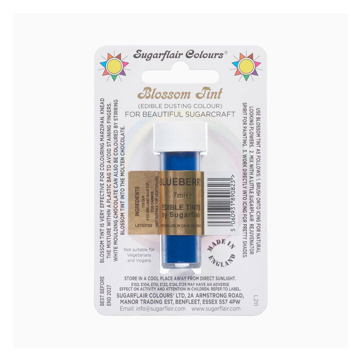 Sugarflair Eetbare Kleurpoeder Donkerblauw Blueberry 7ml