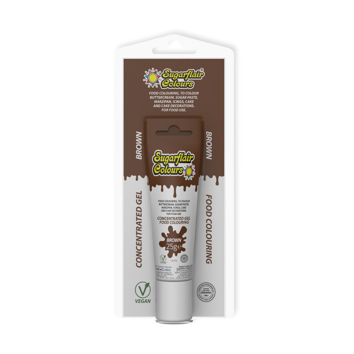 Sugarflair Gel Colour Tube Bruin 25 g