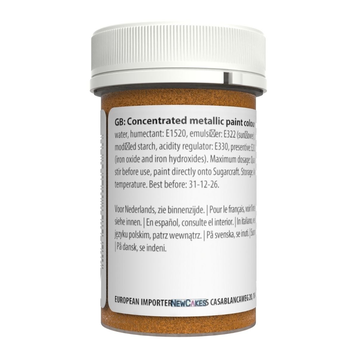 Sugarflair Eetbare Metallic Verf - Donker Goud 25ml