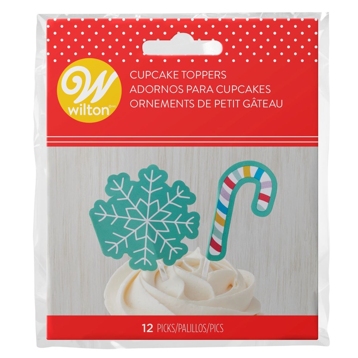 Wilton Treat Picks Snowflake & Candy Cane pk/12