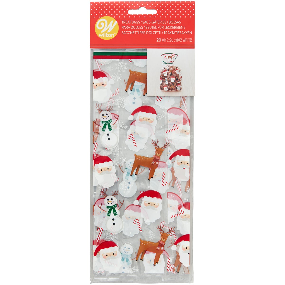 Wilton Traktatiezakjes Kerstman/Sneeuwpop/Rendier pk/20