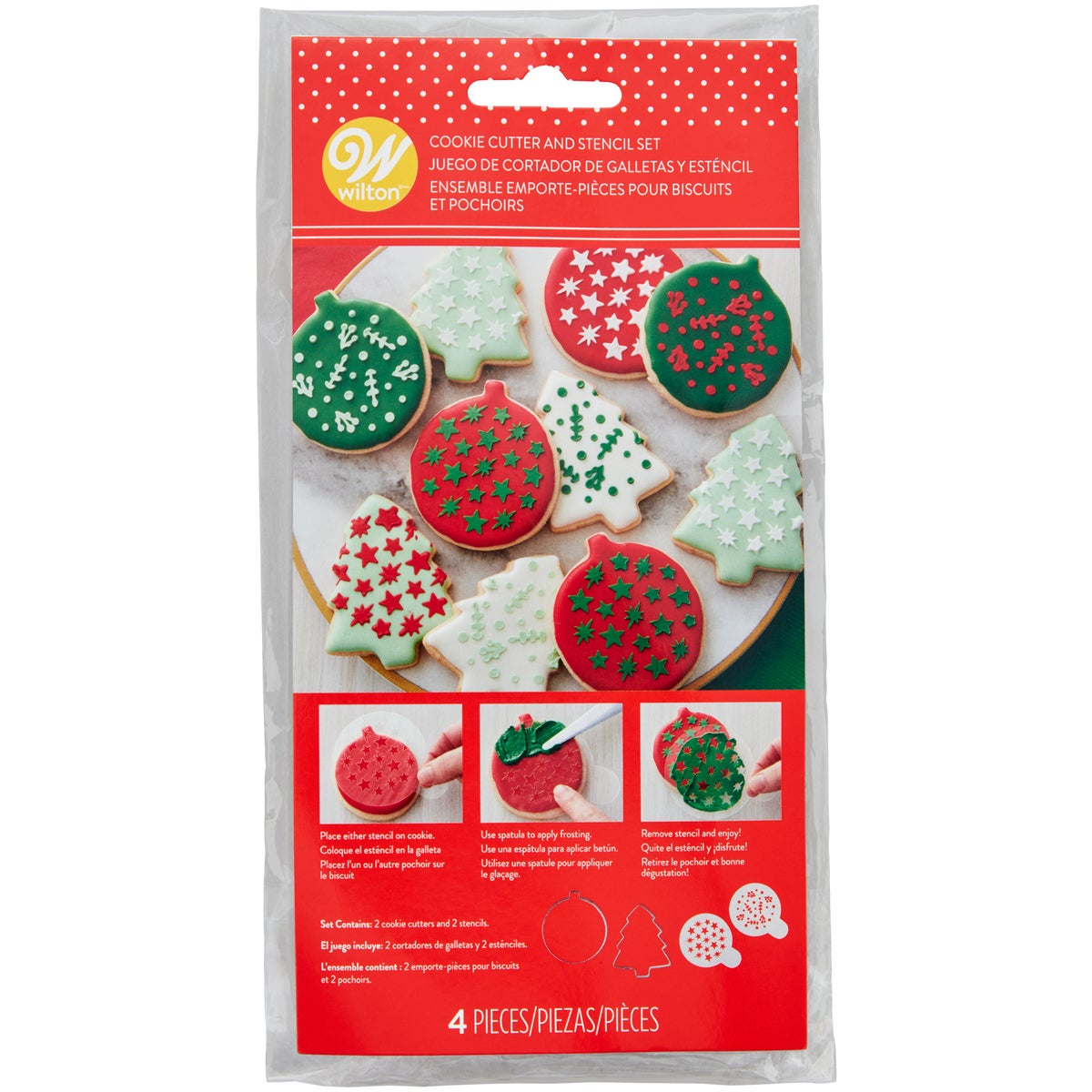 Wilton Koekjes Uitsteker & Stencil Set/4