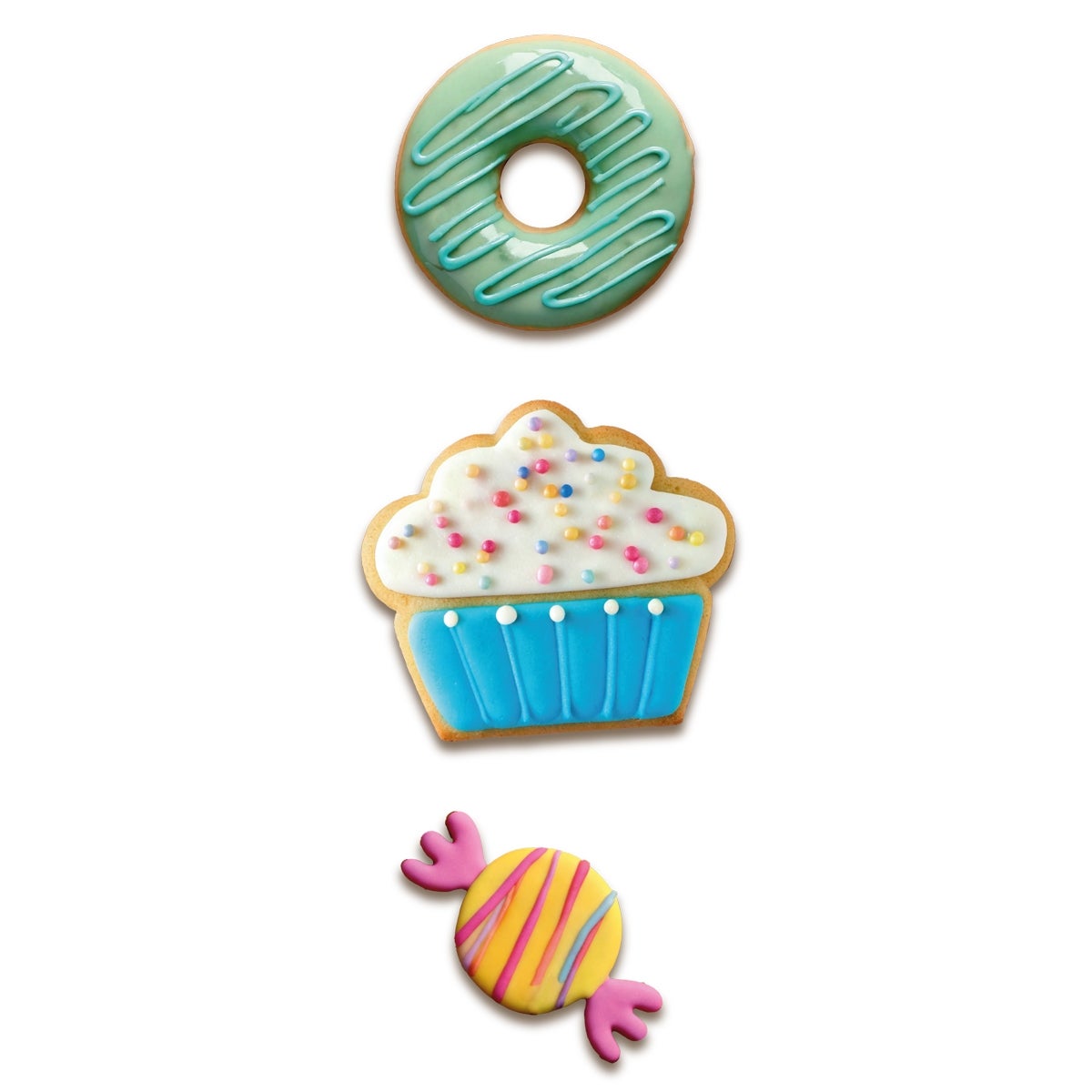 Wilton Koekjesuitsteker Donut - Cupcake - Snoep set/3