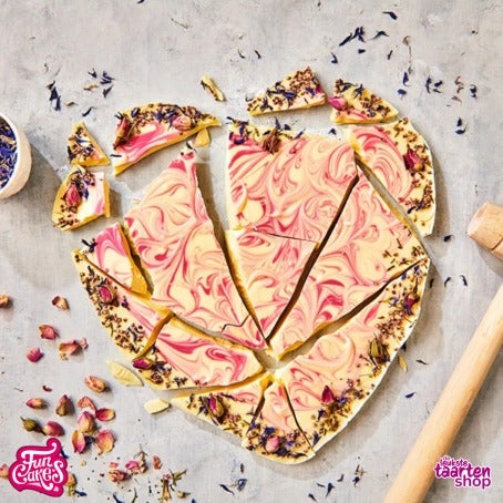 Chocolade Hart met Eetbare Bloemen