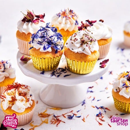 Mini Cupcakes met Eetbare Bloemen