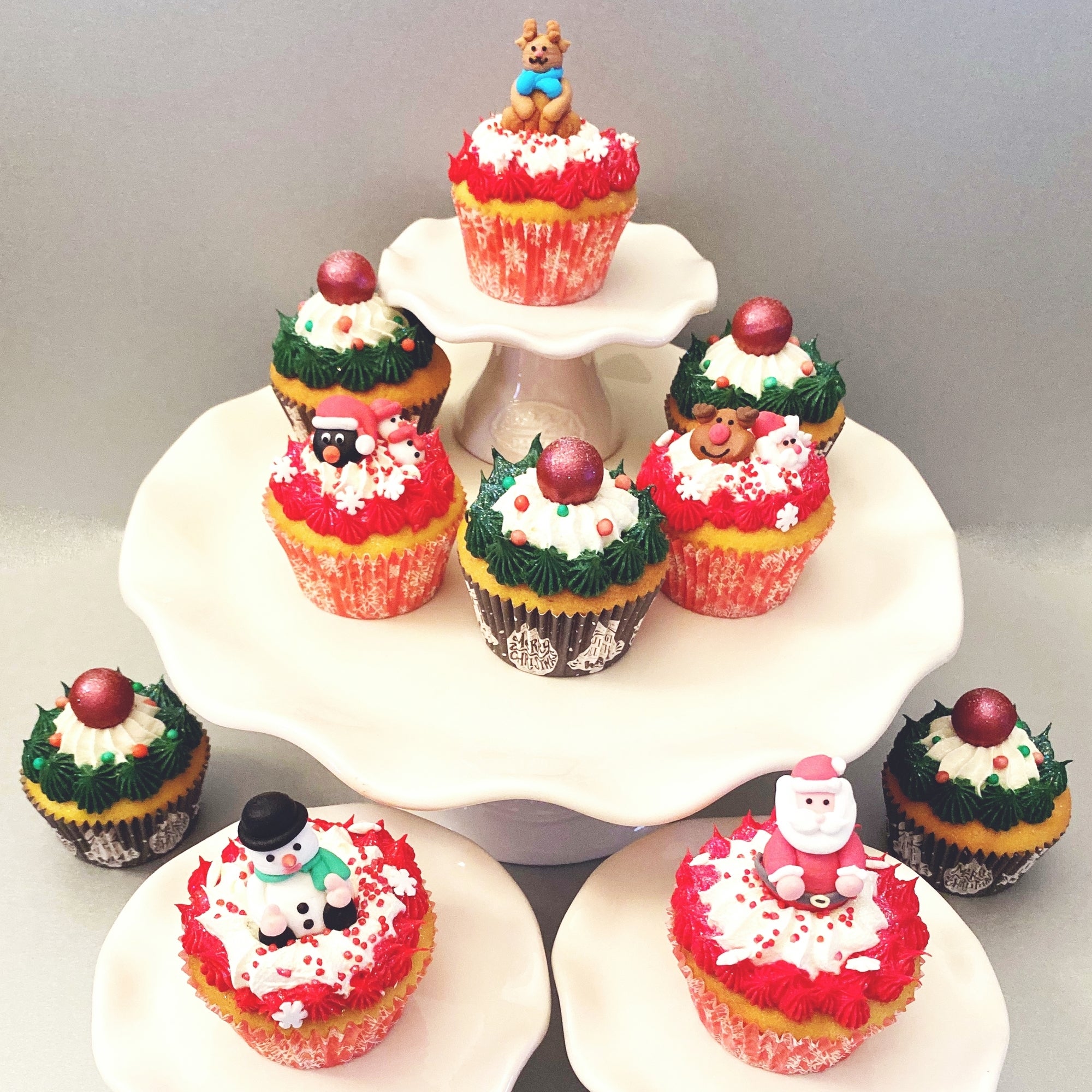 Kerst Cupcakes en Dripcake