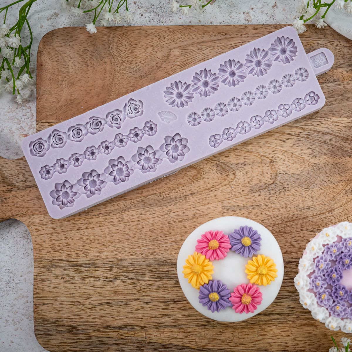 Karen Davies Silicone Mould Miniature Flower Borders