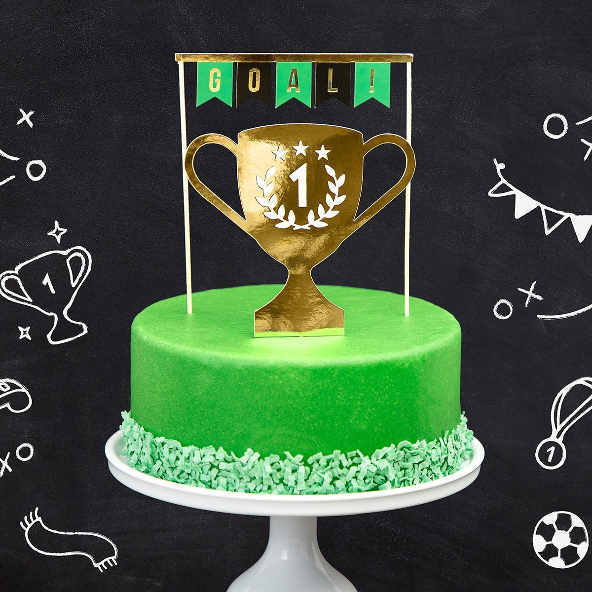 Verander je taarten met premium afbeelding van voetbaltaartdecoraties benodigdheden voor evenementen