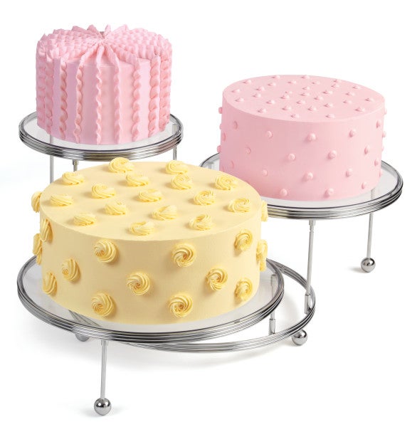 Support à Gâteau Vintage Wilton Chandelière 21,5 Cm Métal Blanc Pour Mariage